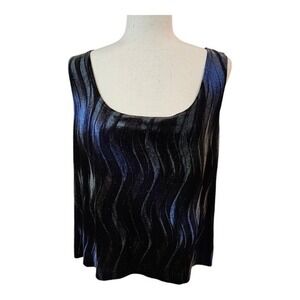 Vintage Onyx‎ Nite Velvet Iridescent Sleeveless Tank Whimsigoth Glam Witchy XL